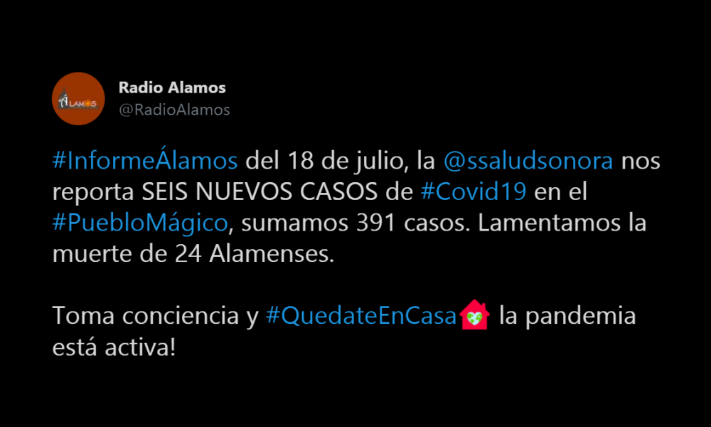 REPORTAN SEIS MUERTES MÁS POR COVID-19 EN SONORA