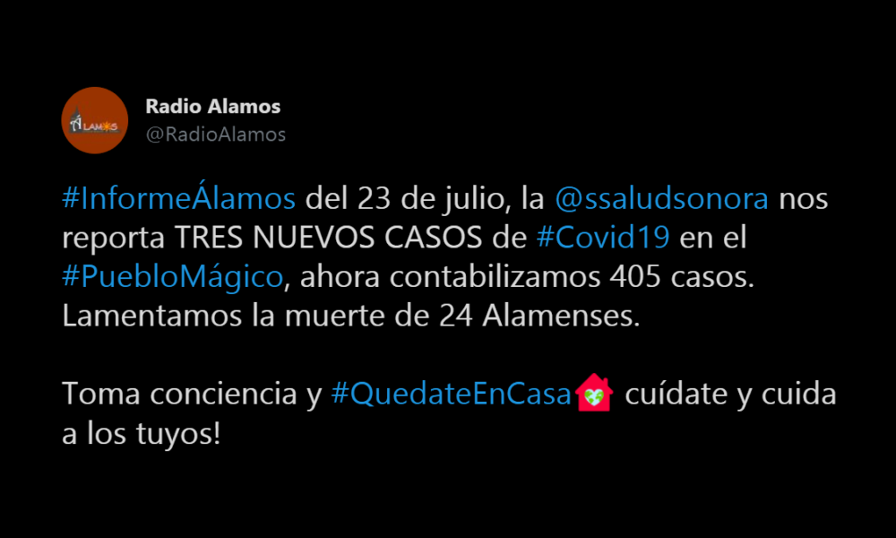 LA PANDEMIA SIGUE CRECIENDO EN SONORA: 416 NUEVOS CASOS