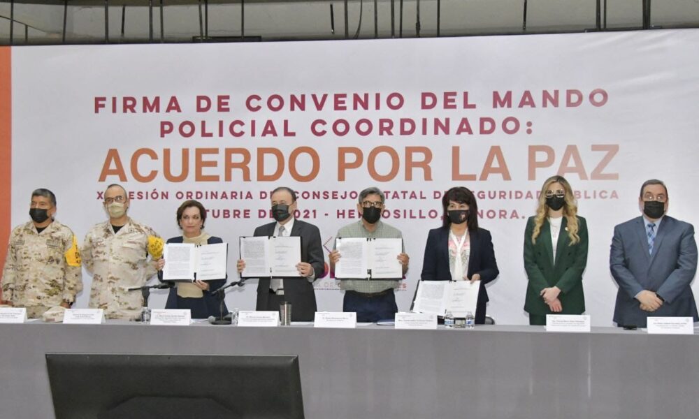 FIRMAN GOBIERNO DEL ESTADO Y MUNICIPIOS EL ACUERDO POR LA PAZ EN SONORA