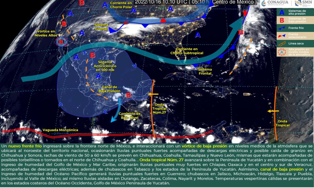 CONAGUA INFORMA: PRONÓSTICO DE LLUVIAS FUERTES SOBRE ESTADOS DEL NOROESTE