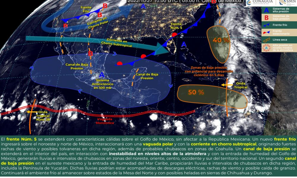 UN NUEVO FRENTE FRÍO SE APROXIMARÁ AL NOROESTE DEL TERRITORIO NACIONAL