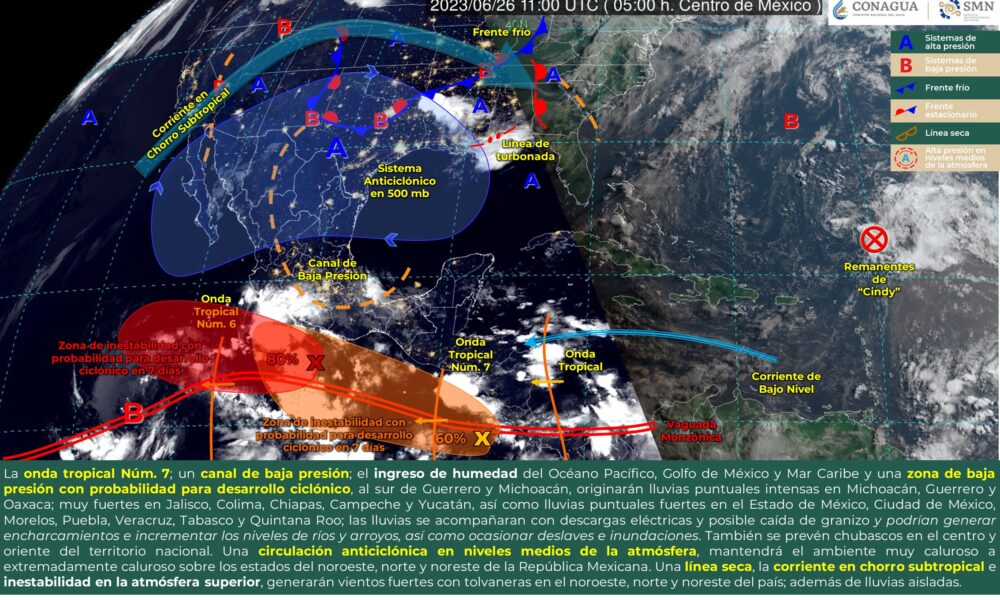 PROBABILIDAD DE LLUVIAS AISLADAS EN SONORA Y SINALOA