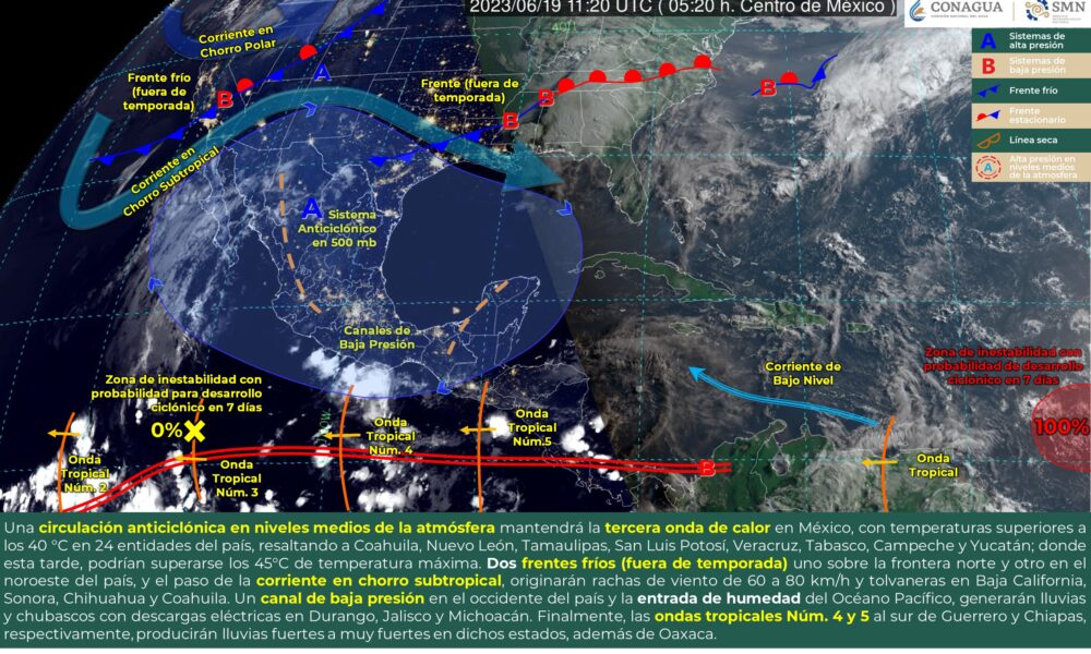 AMBIENTE CALUROSO A MUY CALUROSO EN LAS 32 ENTIDADES DEL TERRITORIO NACIONAL